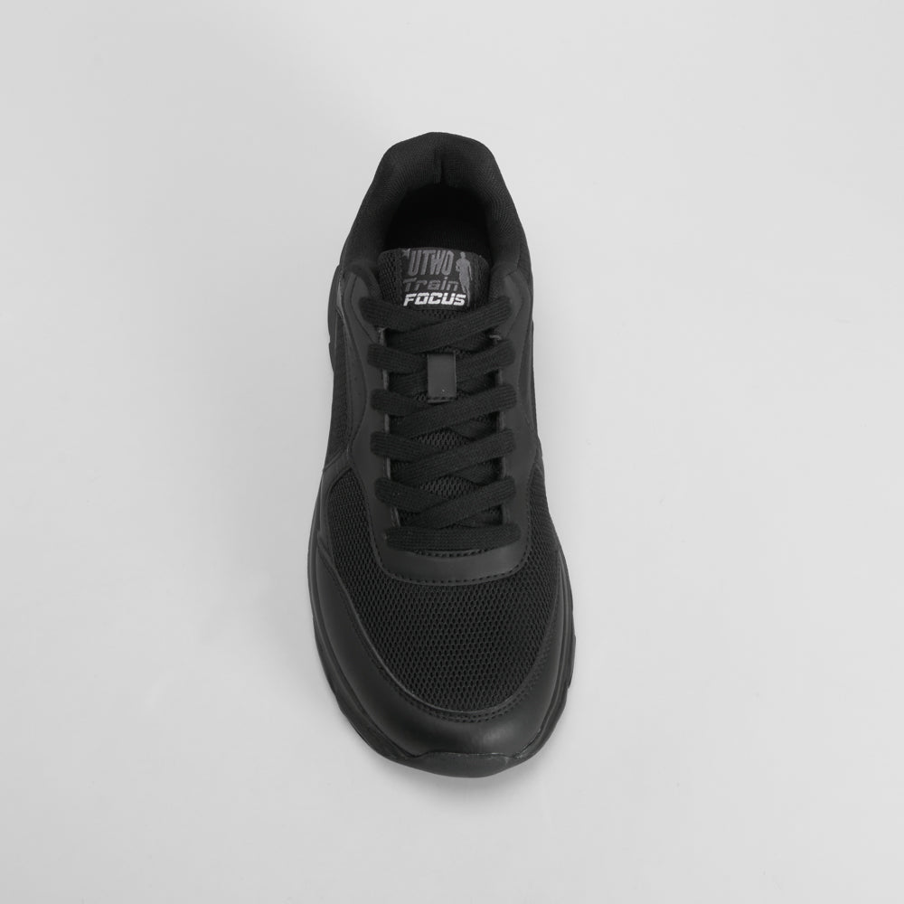 Zapatilla deportiva negra cordones UTWO