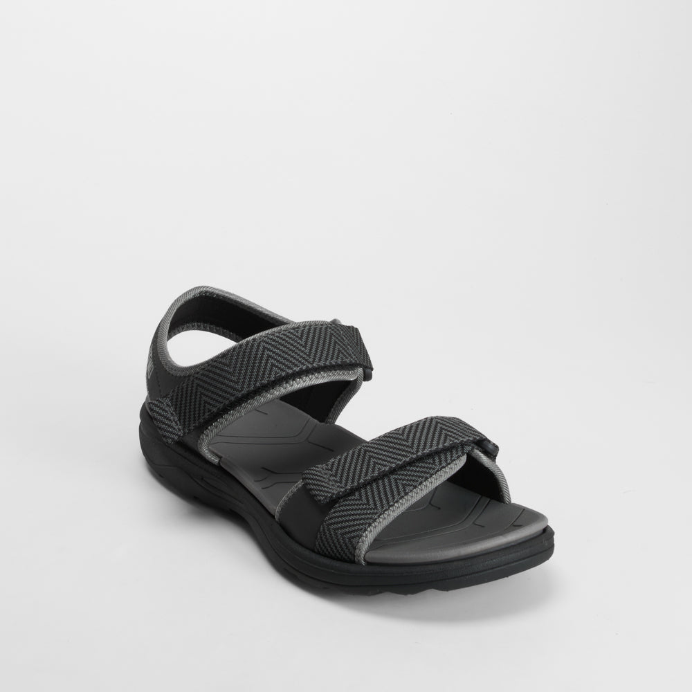 Sandalia negra tiras diseño moderno UTWO