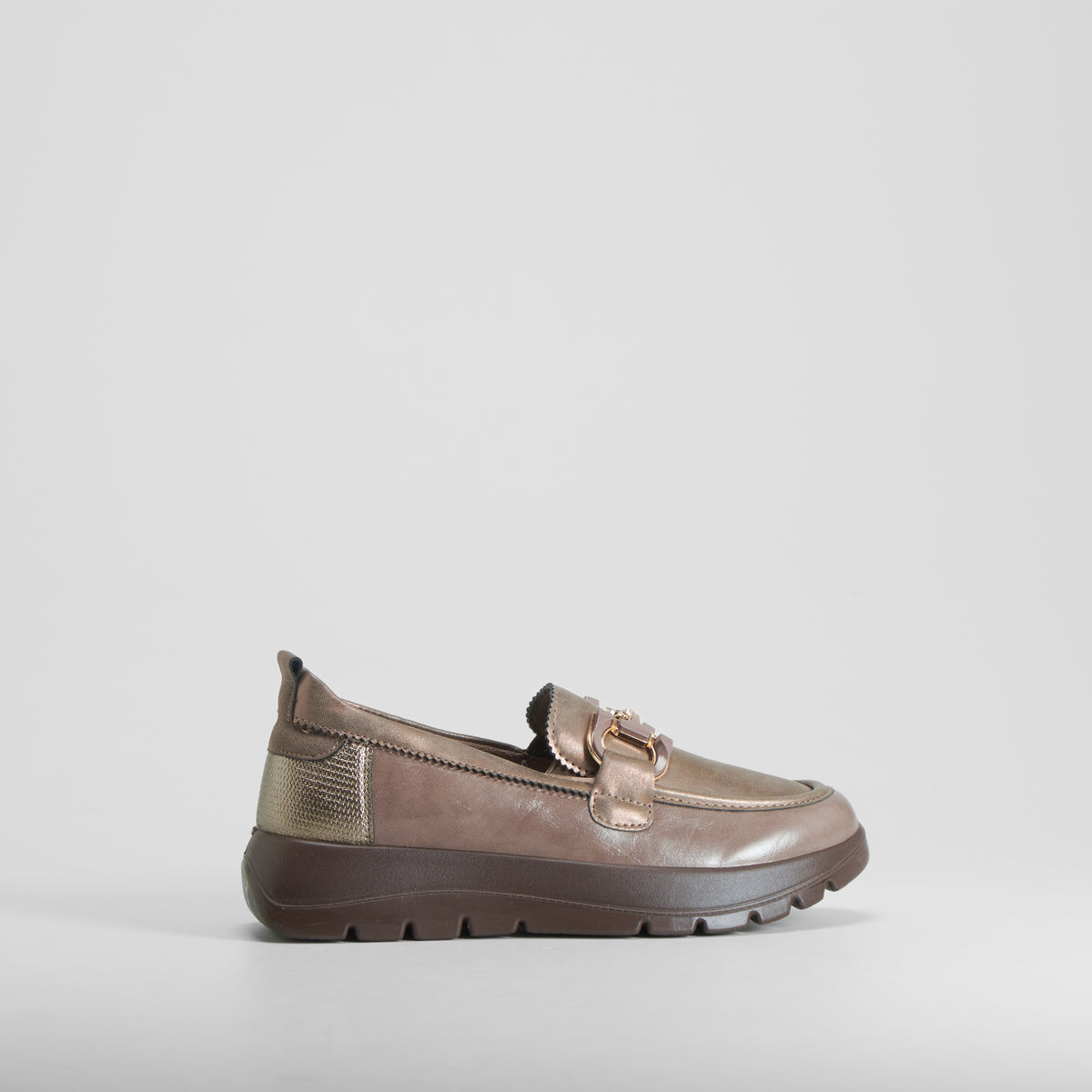 Mocasí casual estribo marrón MYSOFT