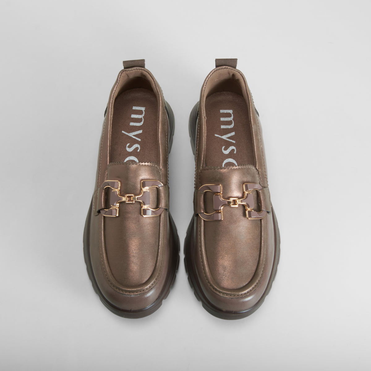 Mocasí casual estribo marrón MYSOFT