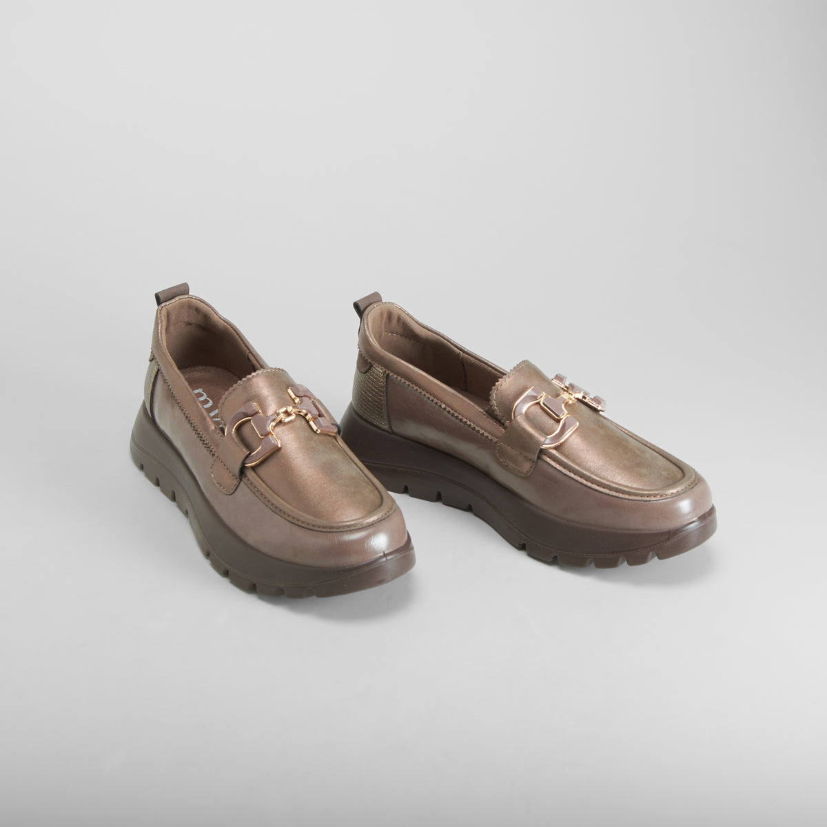Mocasí casual estribo marrón MYSOFT