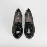 Mocasín charol plataforma elegante negro MYSOFT