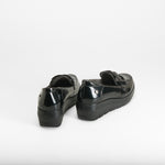 Mocasín charol plataforma elegante negro MYSOFT