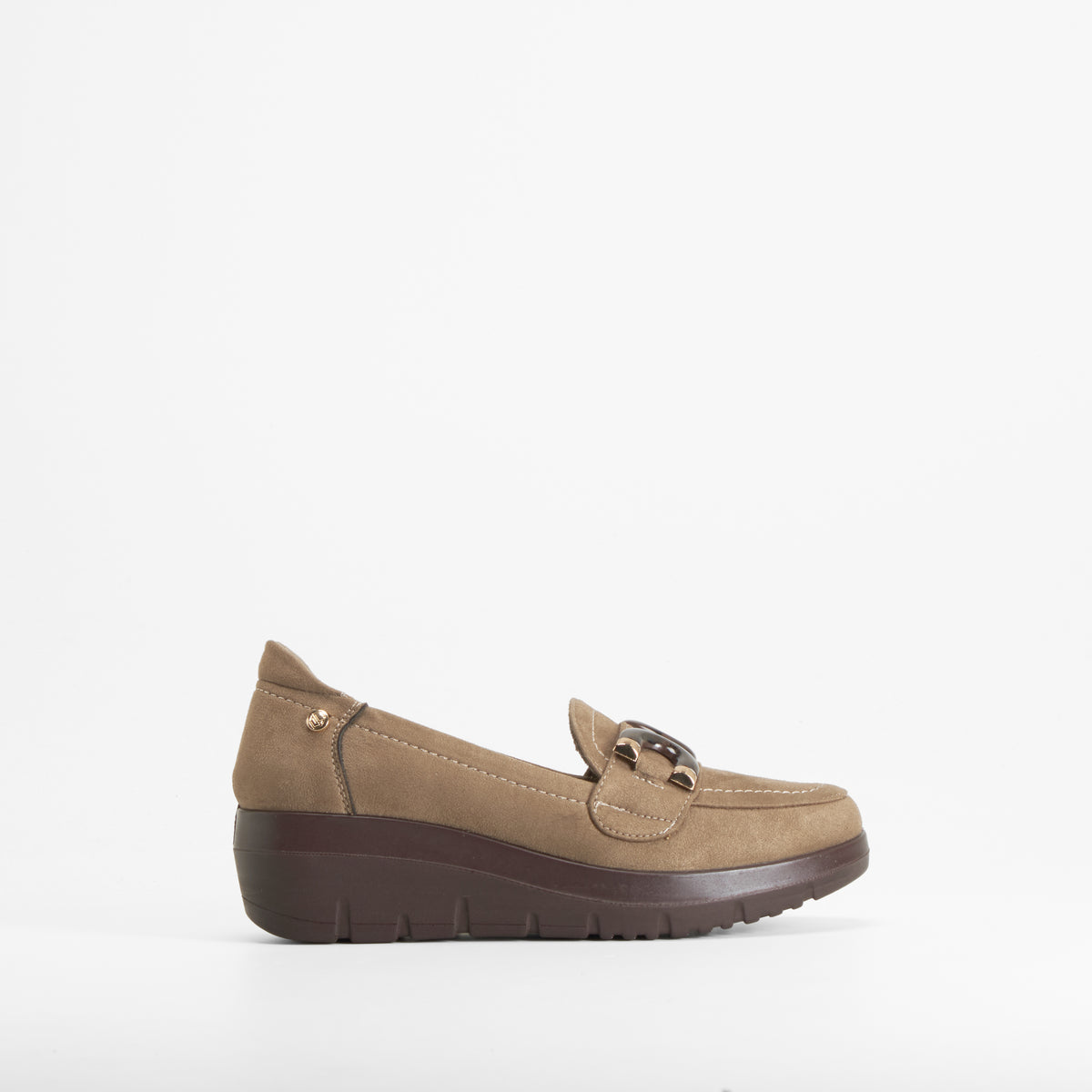 Zapato mocasín cuña marrón MYSOFT
