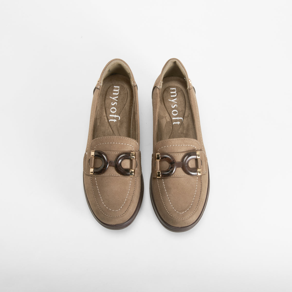 Zapato mocasín cuña marrón MYSOFT