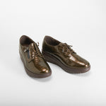 Zapatilla cordón cremallera marrón MYSOFT