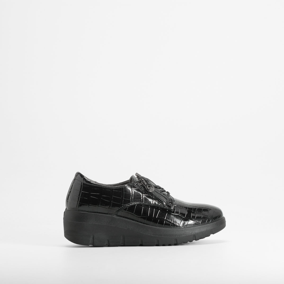 Zapato cuña cordón negro MYSOFT