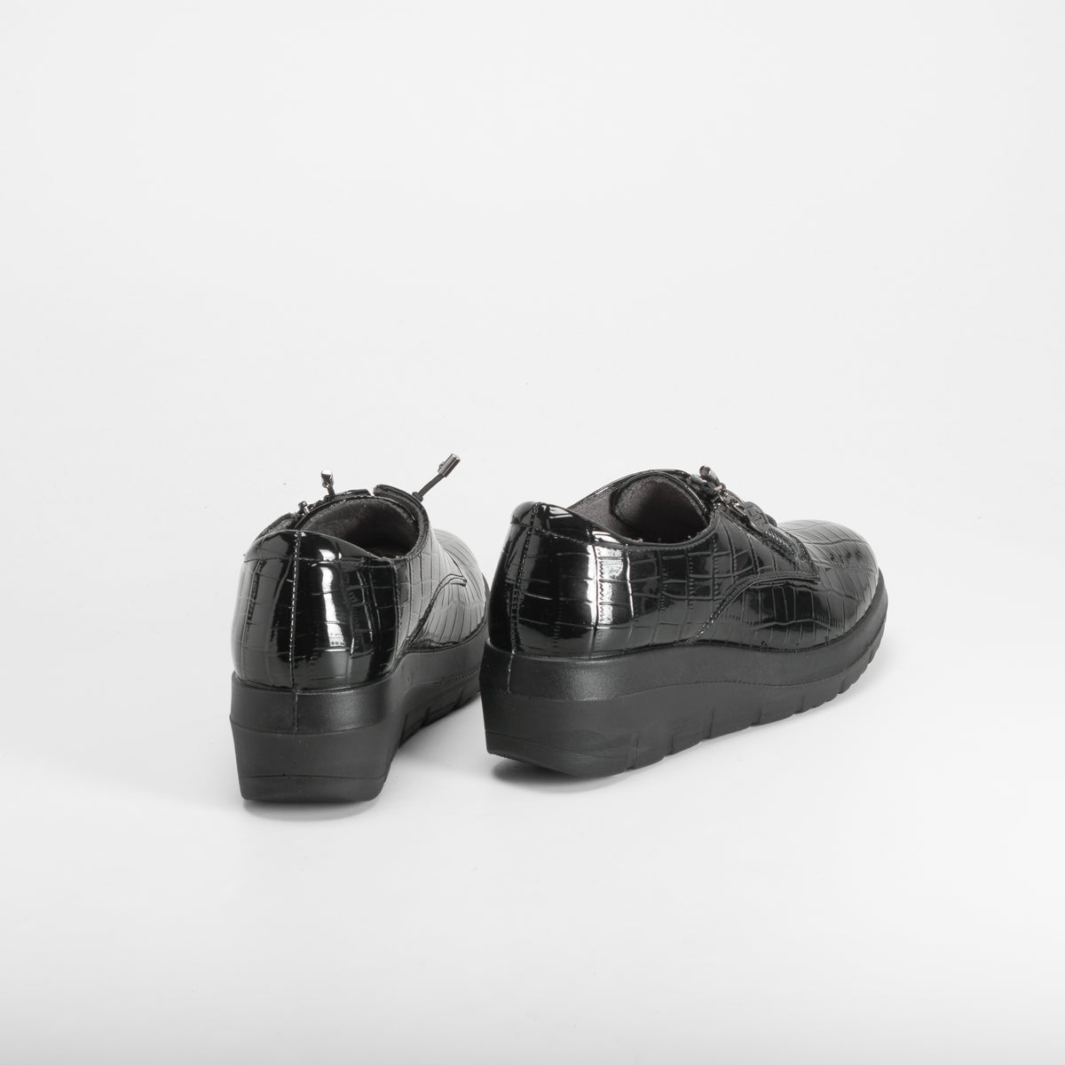 Zapato cuña cordón negro MYSOFT