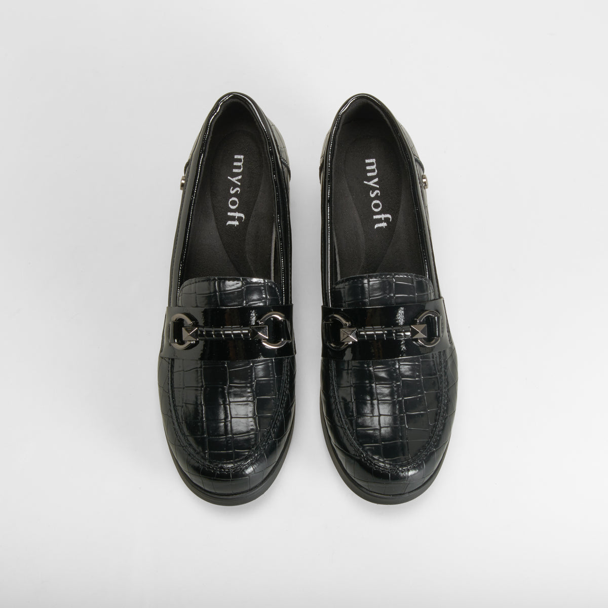 Zapato mocasín tacón negro MYSOFT