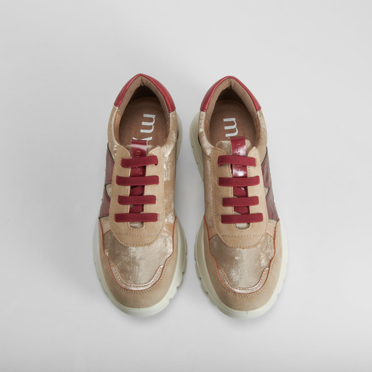 Zapatilla casual elásticos beige MYSOFT