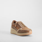 Sneaker cuña elástico beige COMFEET