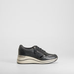Sneaker cuña elástico negra COMFEET