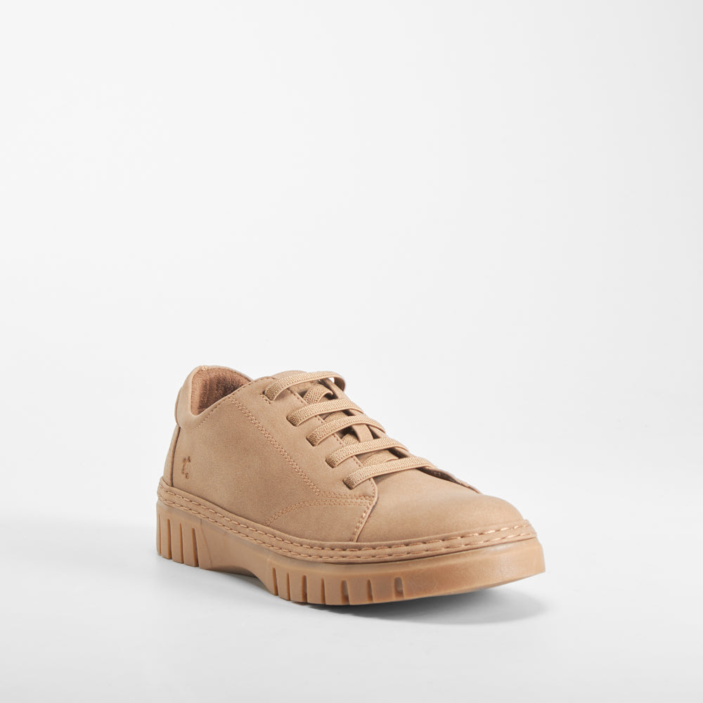Zapato casual nobuck elásticos beige COMFEET