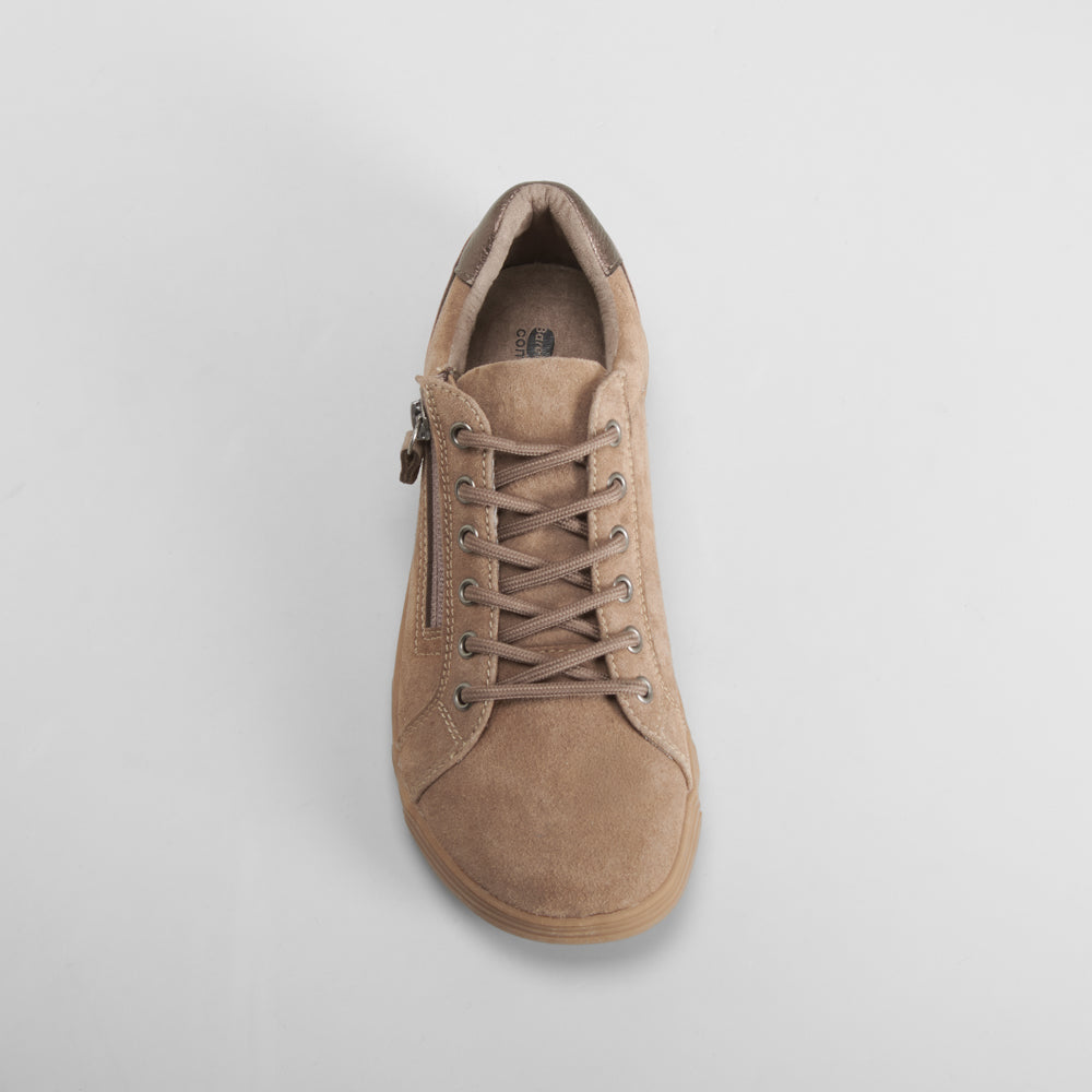 Sneaker barefoot cremallera marrón COMFEET