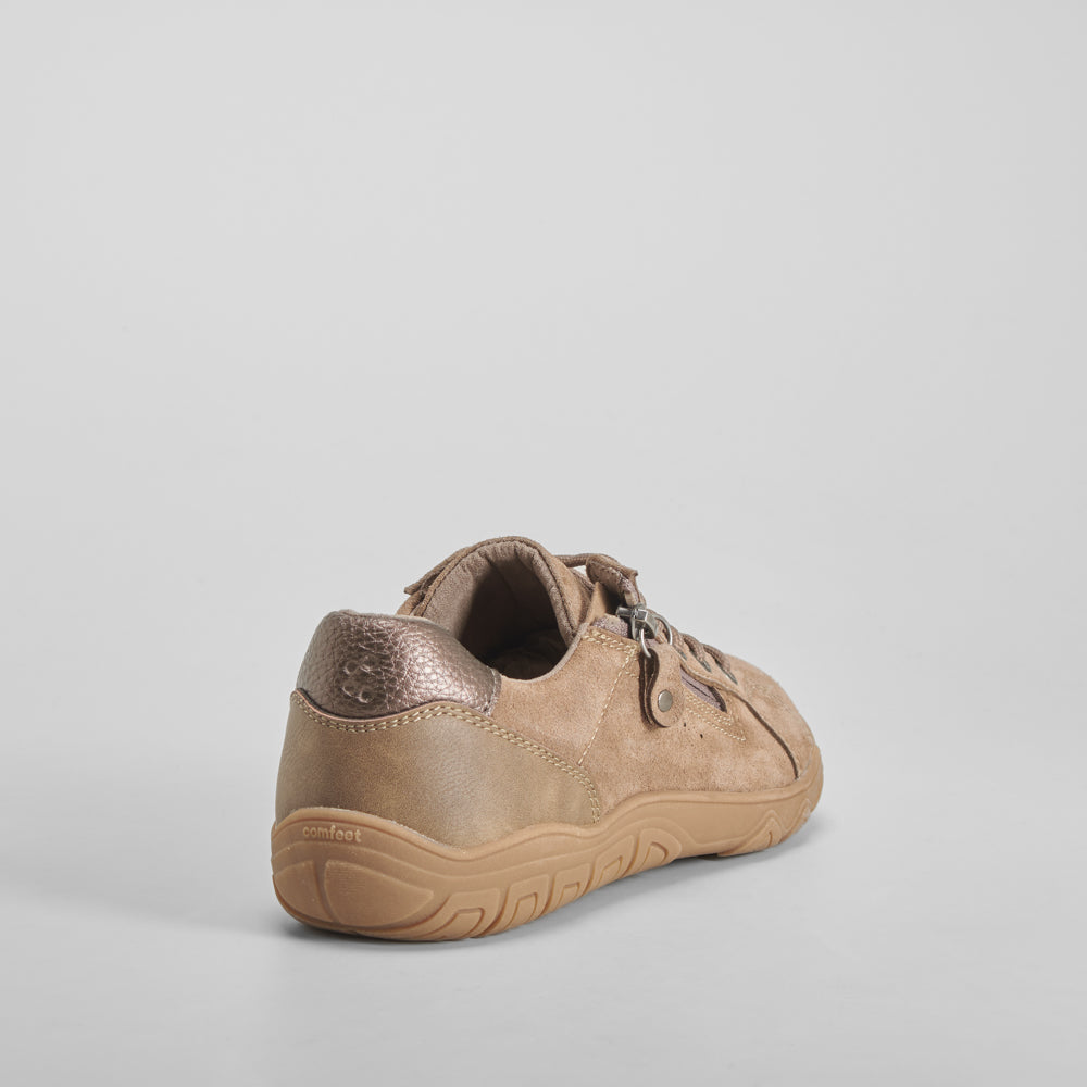 Sneaker barefoot cremallera marrón COMFEET