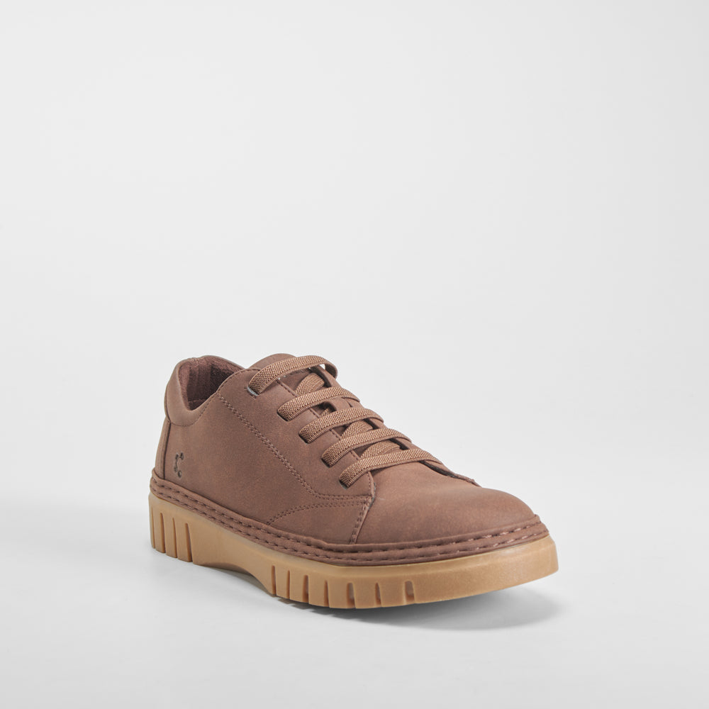 Zapato casual nobuck elásticos marrón COMFEET