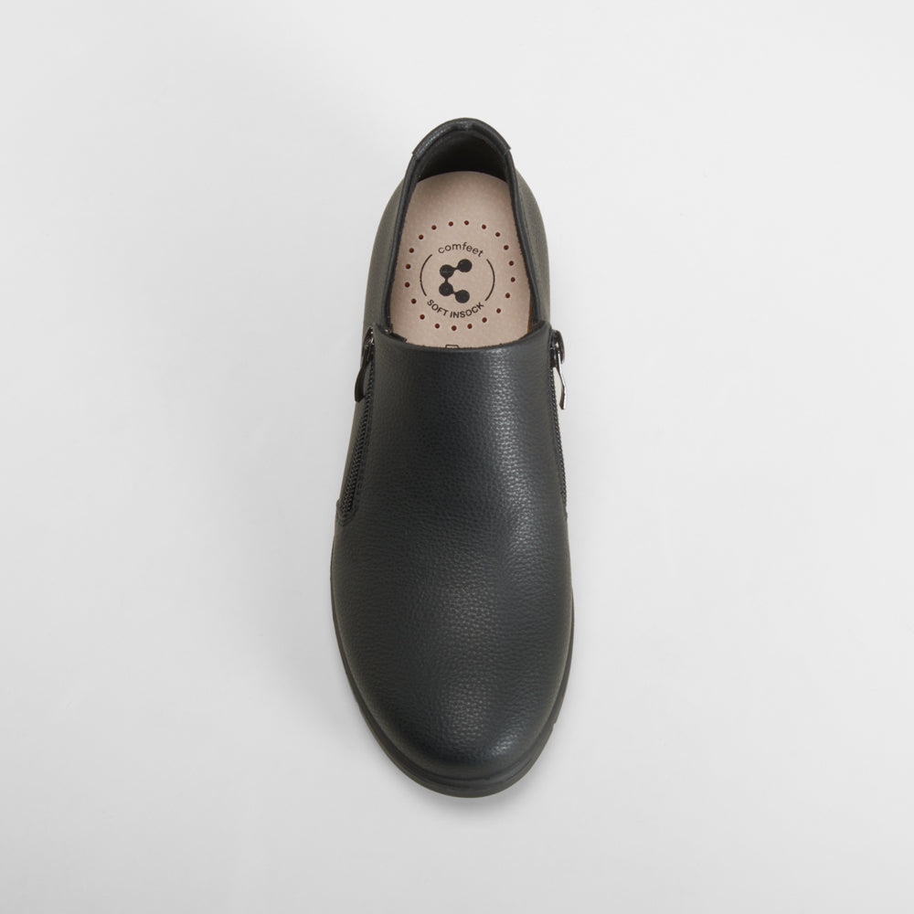 Zapato confort con cremallera negro COMFEET