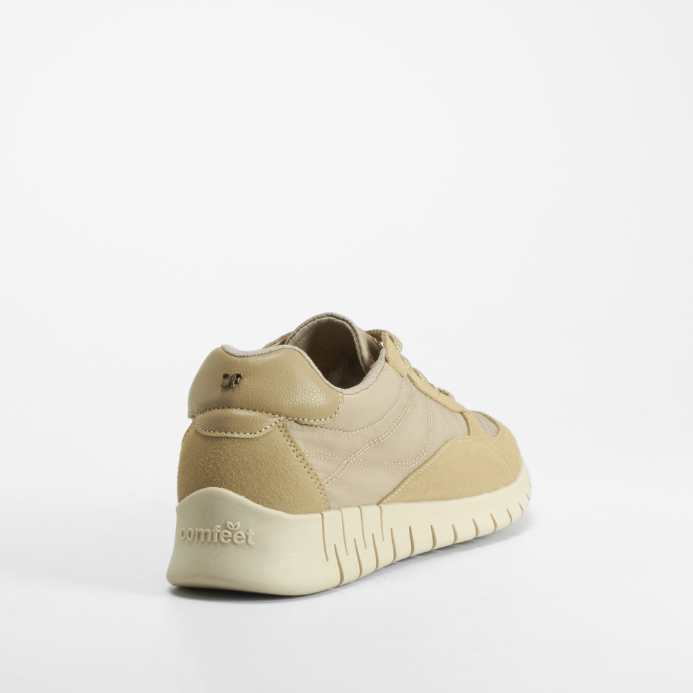 Sneaker Hexaflex cordones beige COMFEET