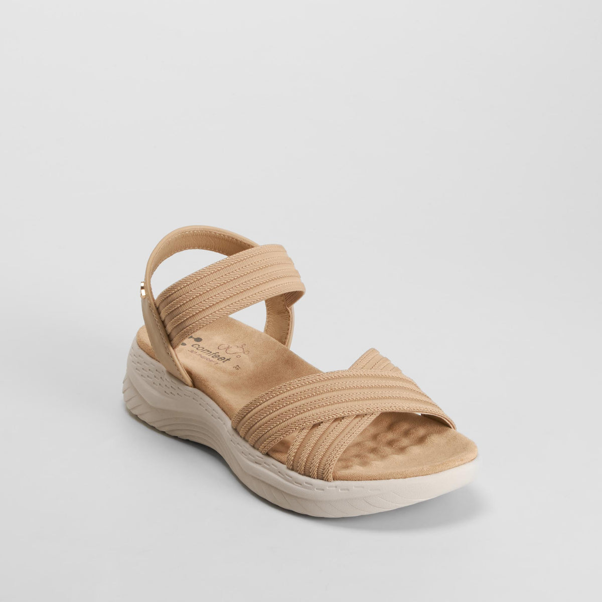 Sandalia confort elásticos beige COMFEET