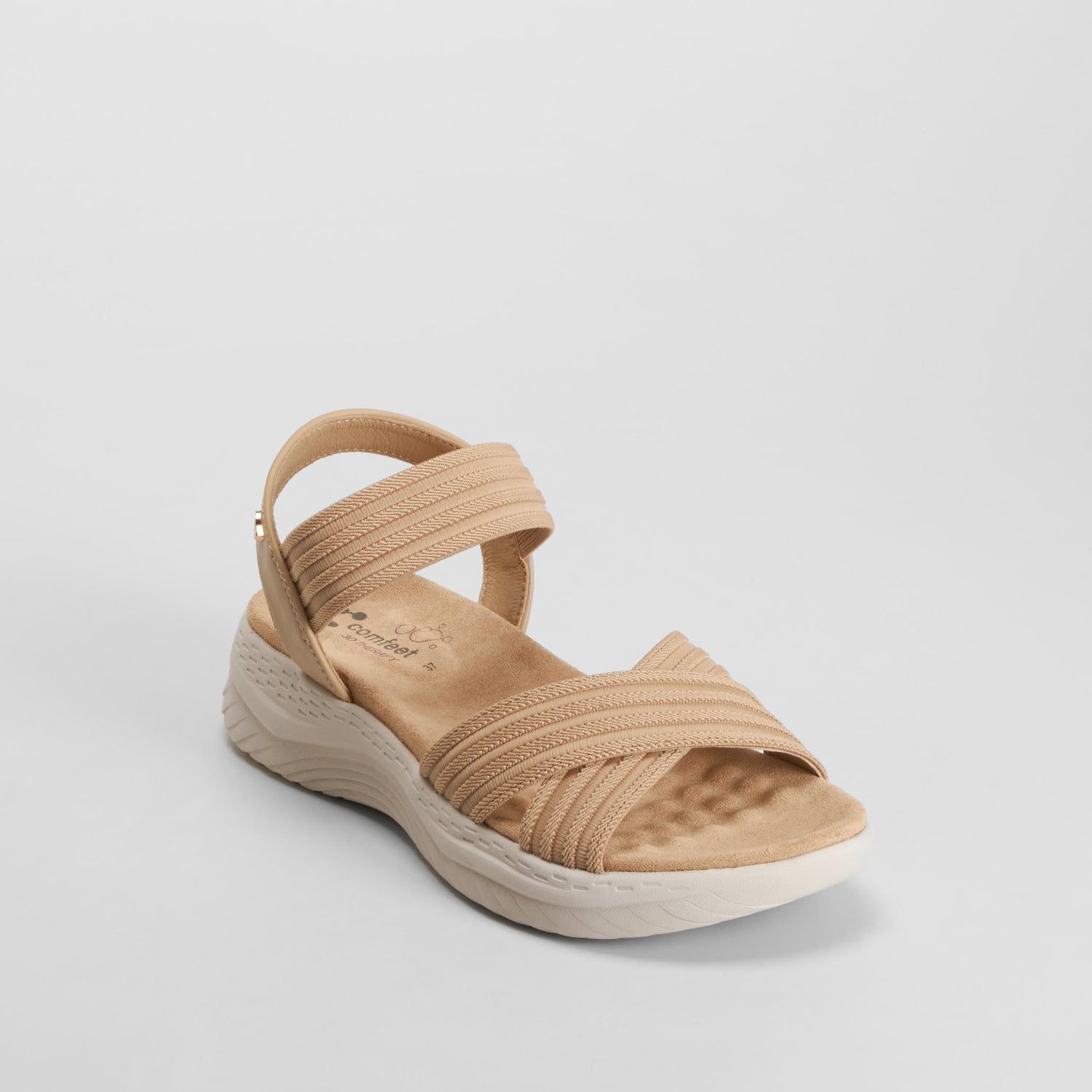 Sandalia confort elásticos beige COMFEET