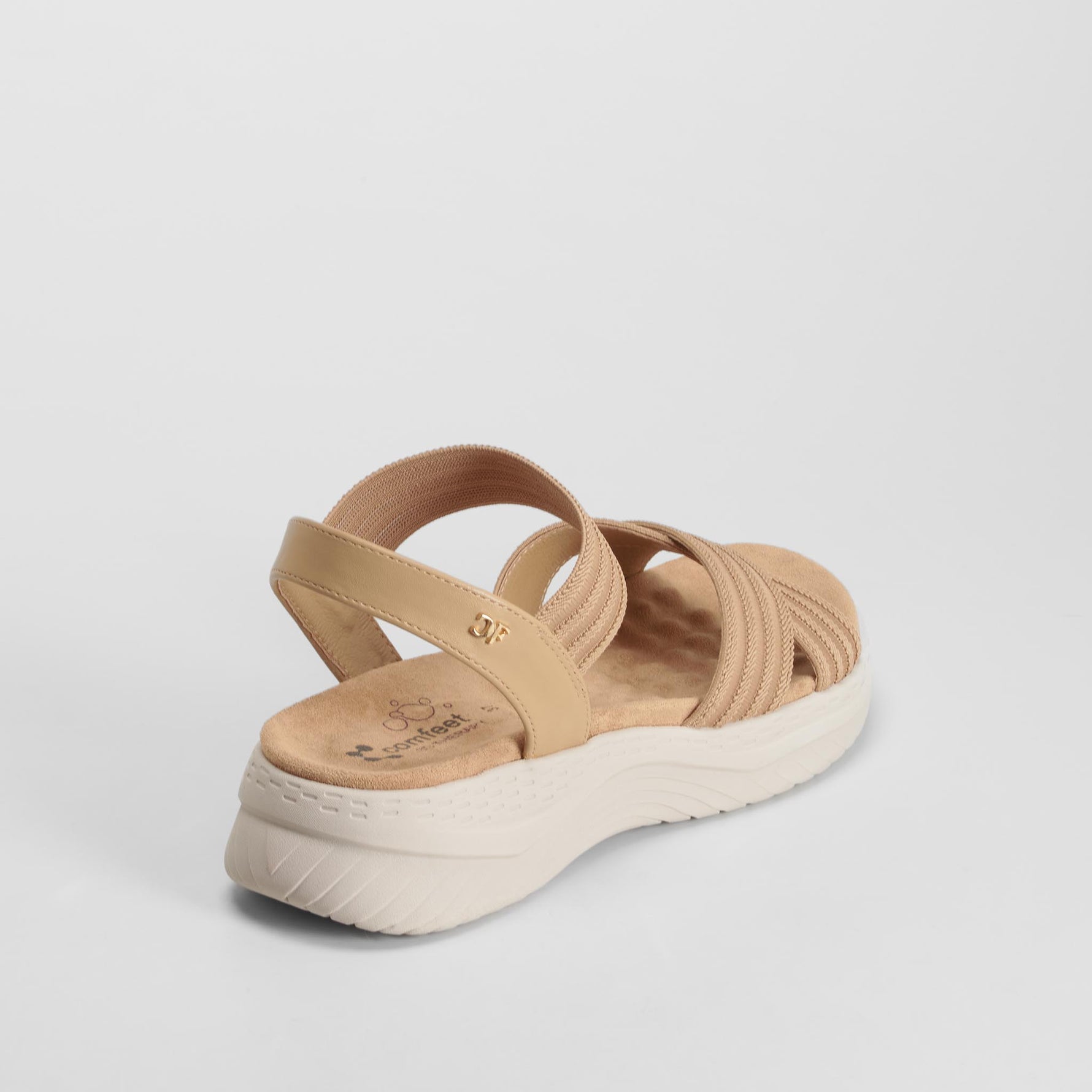 Sandalia confort elásticos beige COMFEET