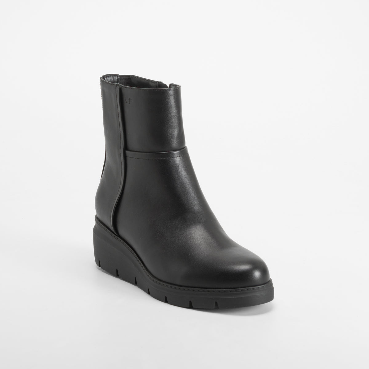 Botín cuña liso Shock Absorber negro COMFEET