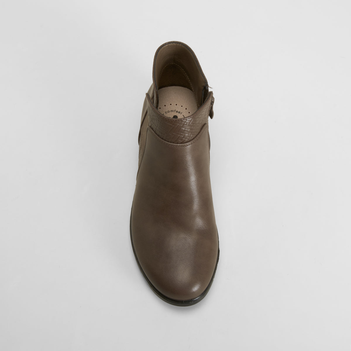 Botín Soft Insock cremallera marrón COMFEET