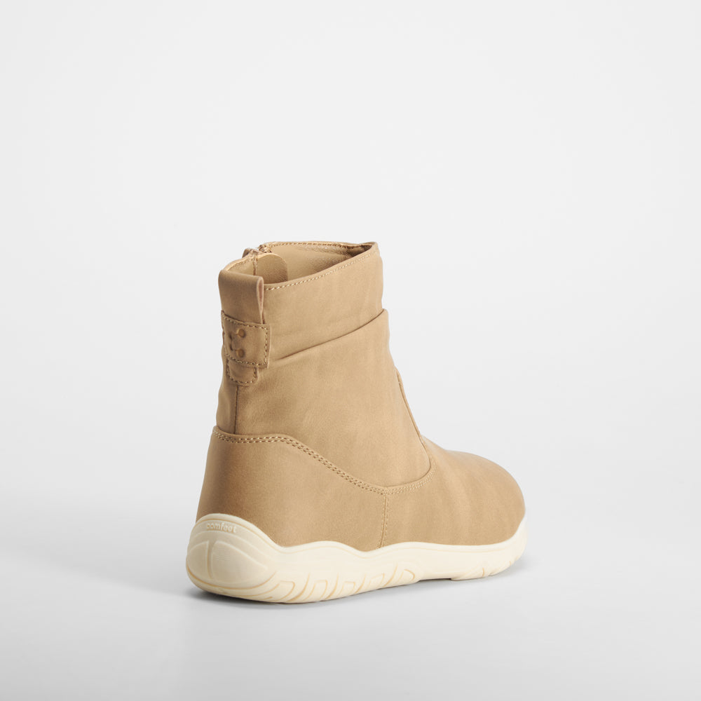 Botín barefoot plisado beige COMFEET