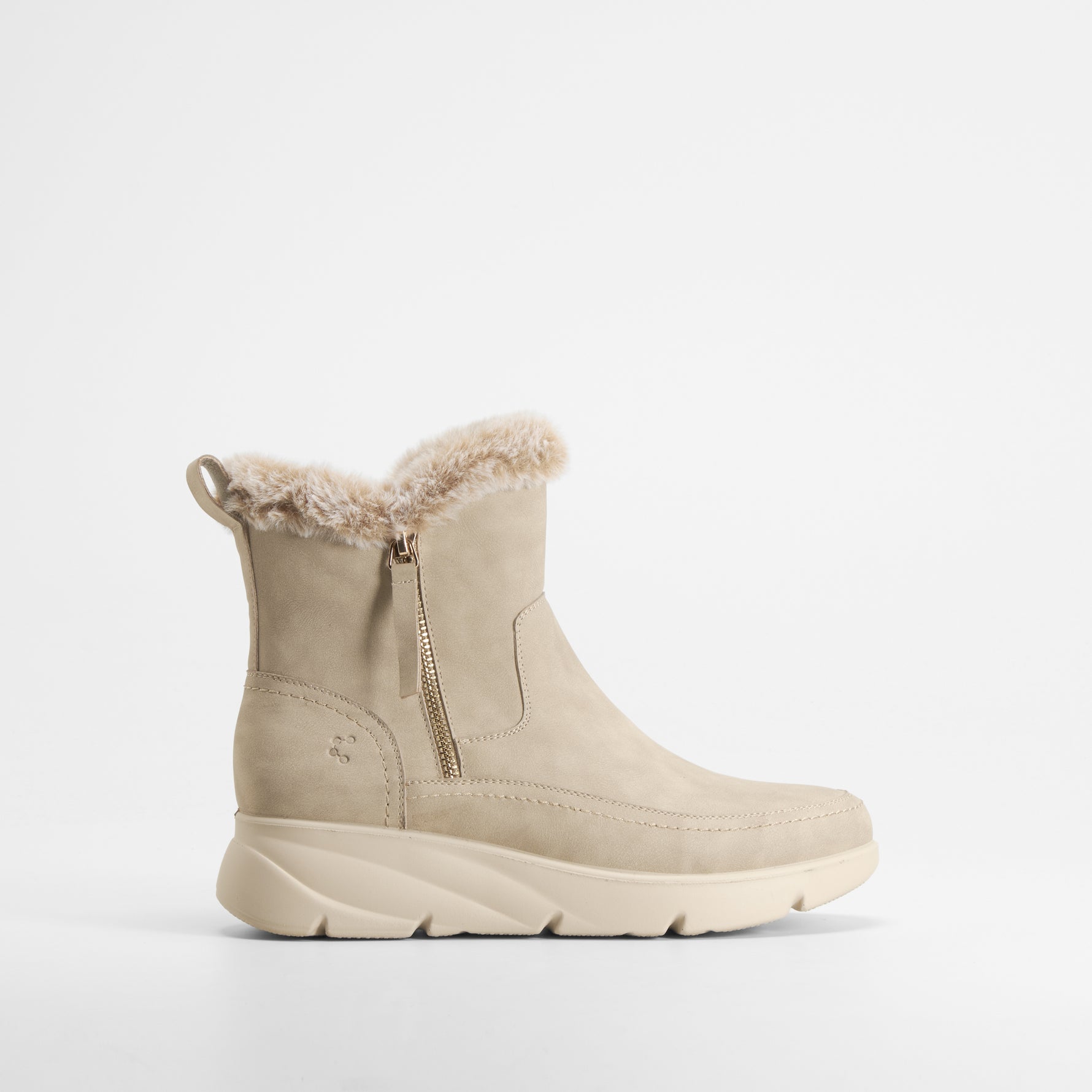 Botín cremallera lateral Soft Insock beige COMFEET