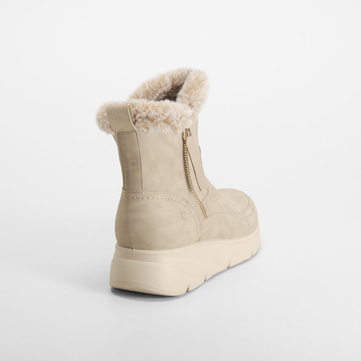 Botín cremallera lateral Soft Insock beige COMFEET