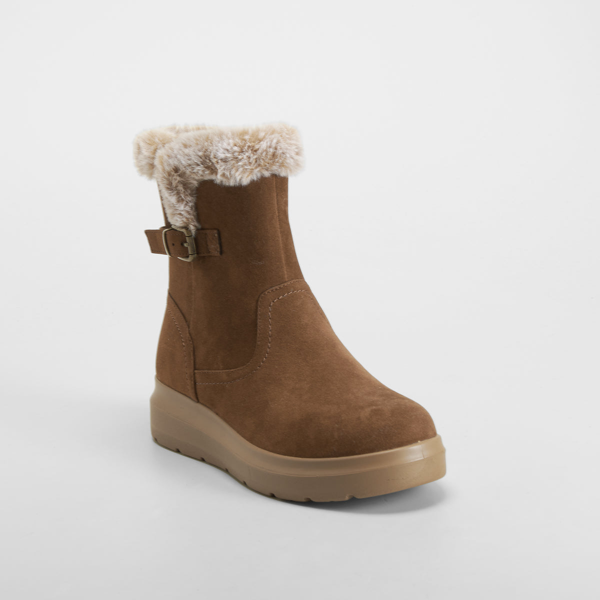 Botín Soft Insock pelo hebilla marrón COMFEET