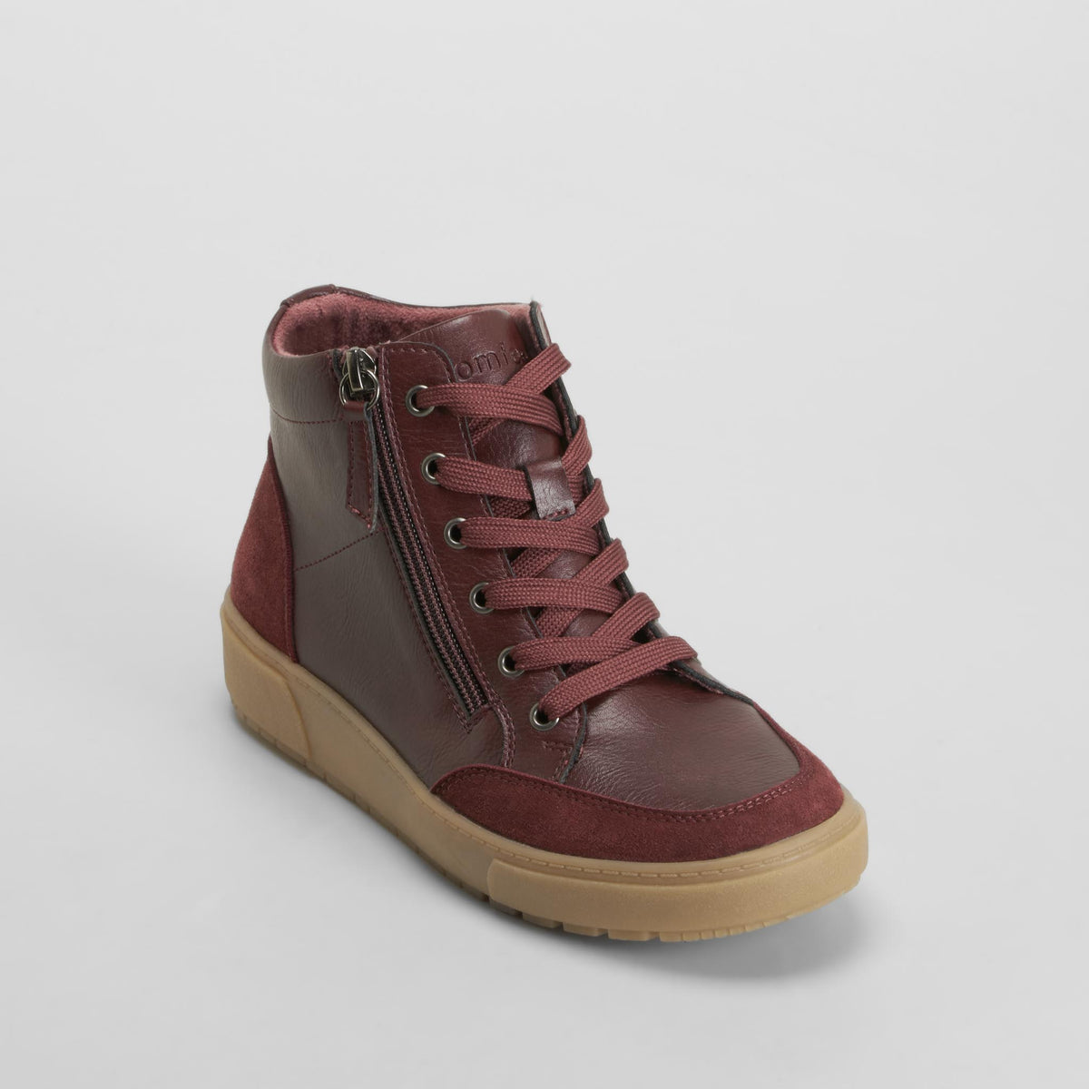 Botín cordones pelo rojo COMFEET