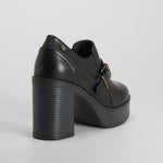 Zapato bajo tacón alto y plataforma negro NYC