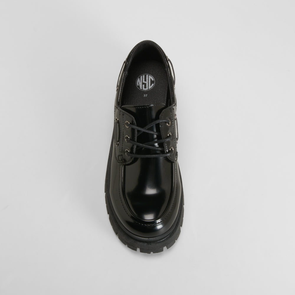 Zapato náutico chunky negro NYC