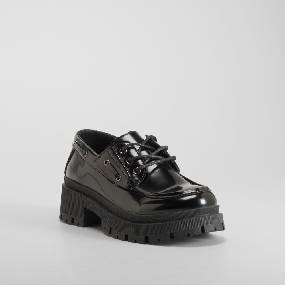 Zapato náutico chunky negro NYC