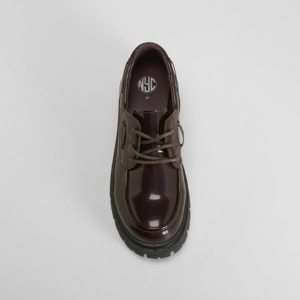 Zapato náutico chunky burdeos NYC