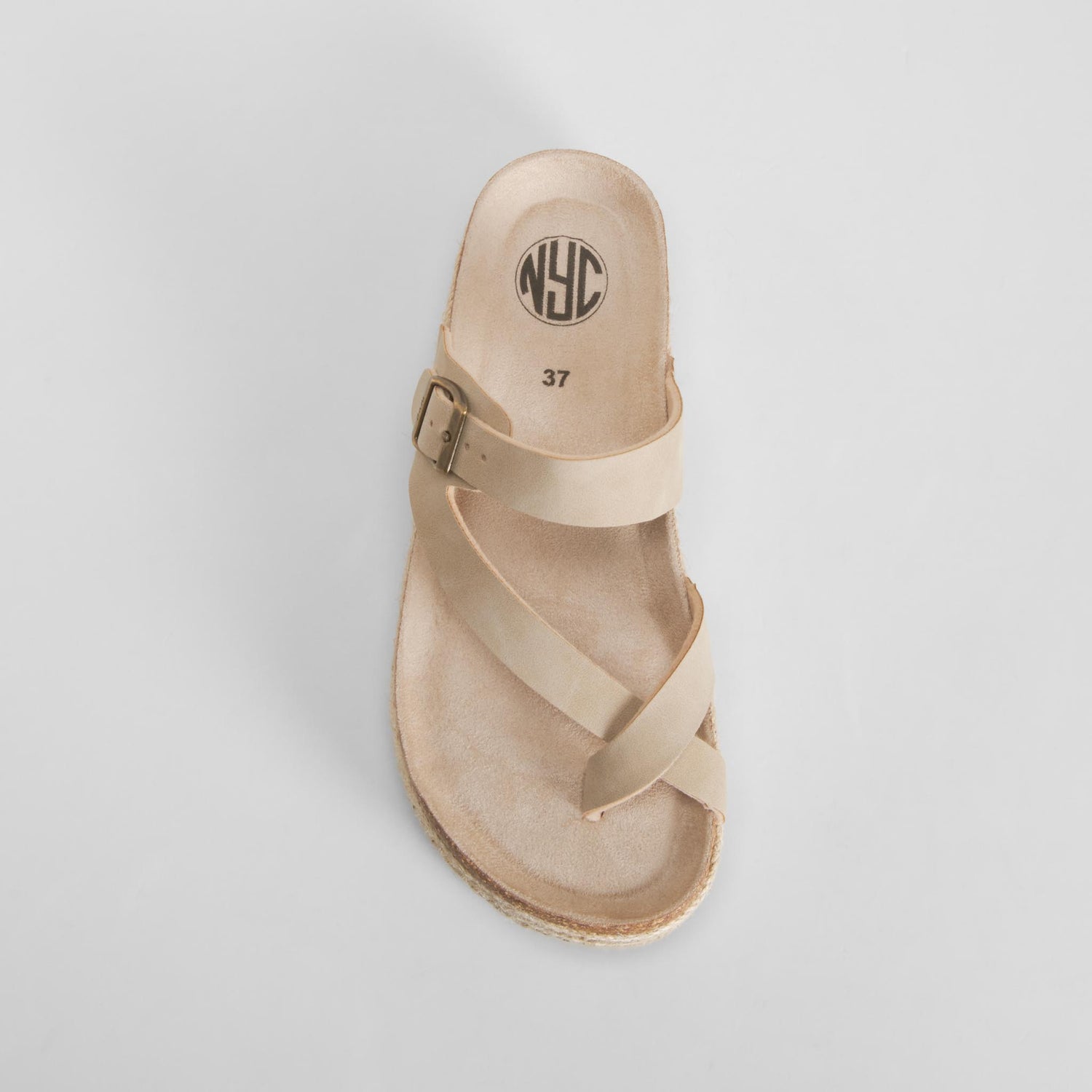 Sandalia bio plataforma yute beige NYC
