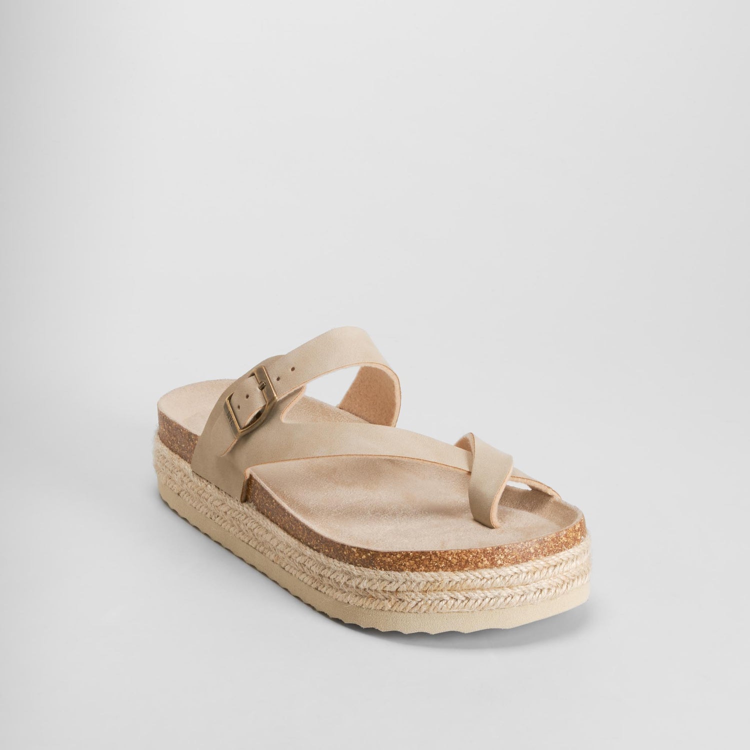 Sandalia bio plataforma yute beige NYC