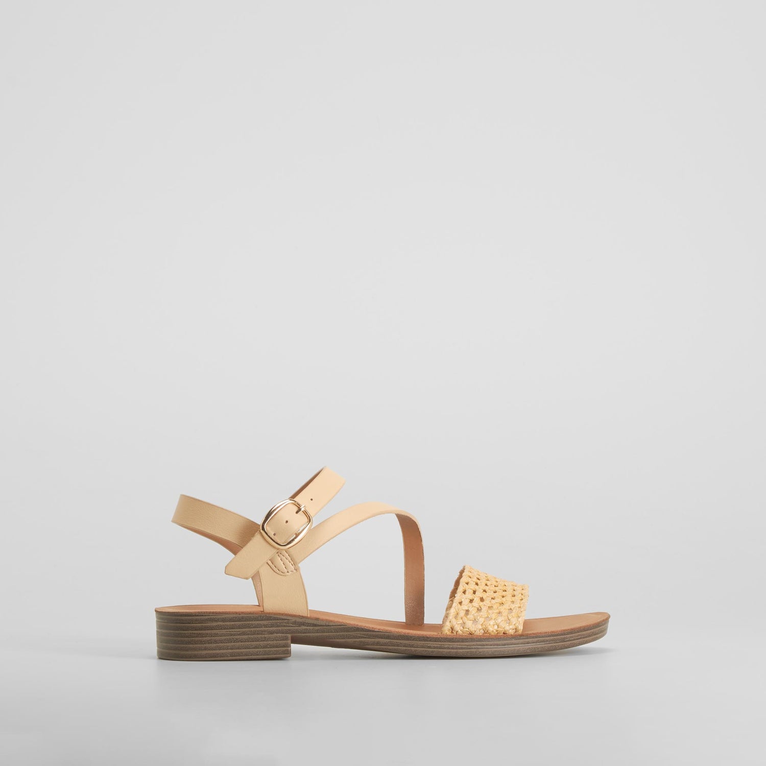 Sandalia tira rafia beige NYC