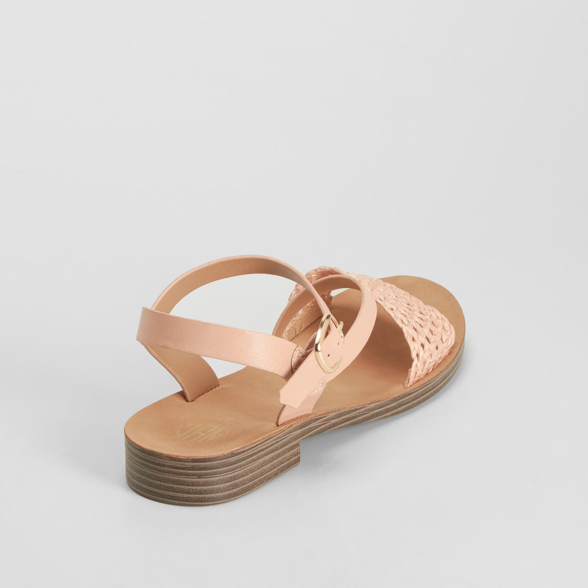 Sandalia plana rafia rosa NYC