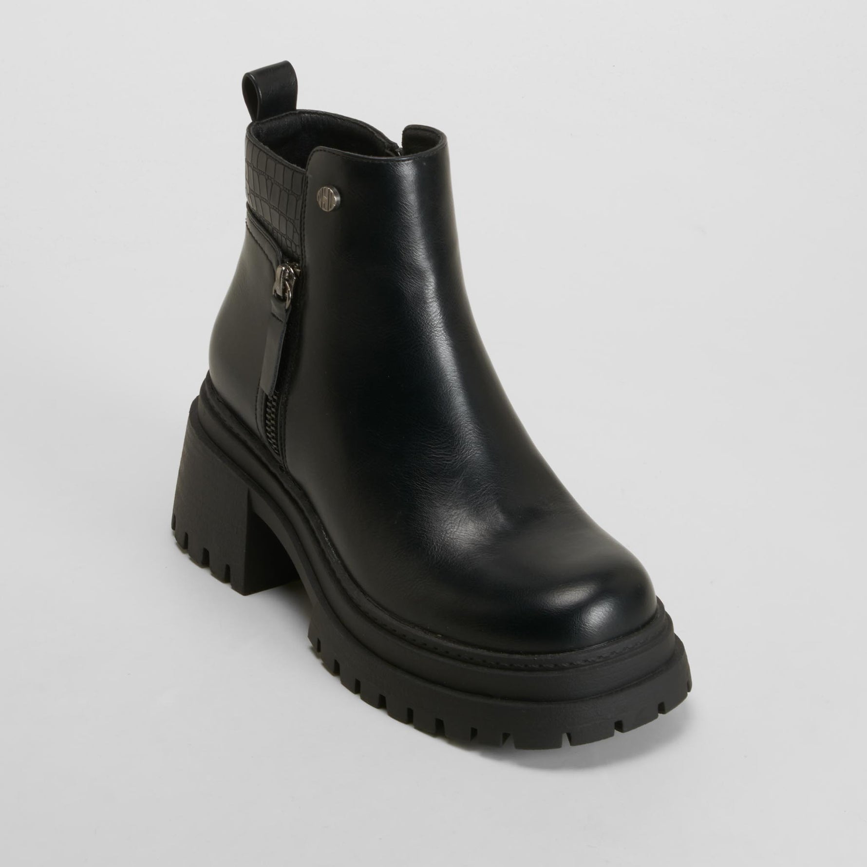 Botín cremallera chunky negro NYC