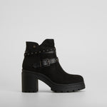 Botín tacón track straps negro NYC