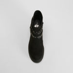 Botín tacón track straps negro NYC