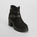 Botín tacón track straps negro NYC