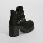 Botín tacón track straps negro NYC