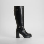 Bota alta plataforma negra NYC