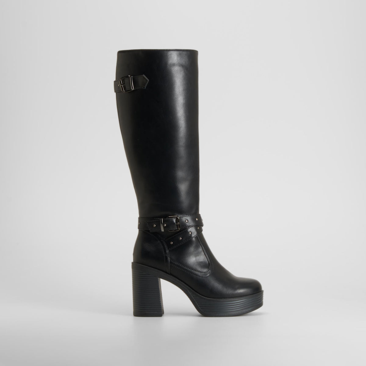 Bota alta plataforma negra NYC