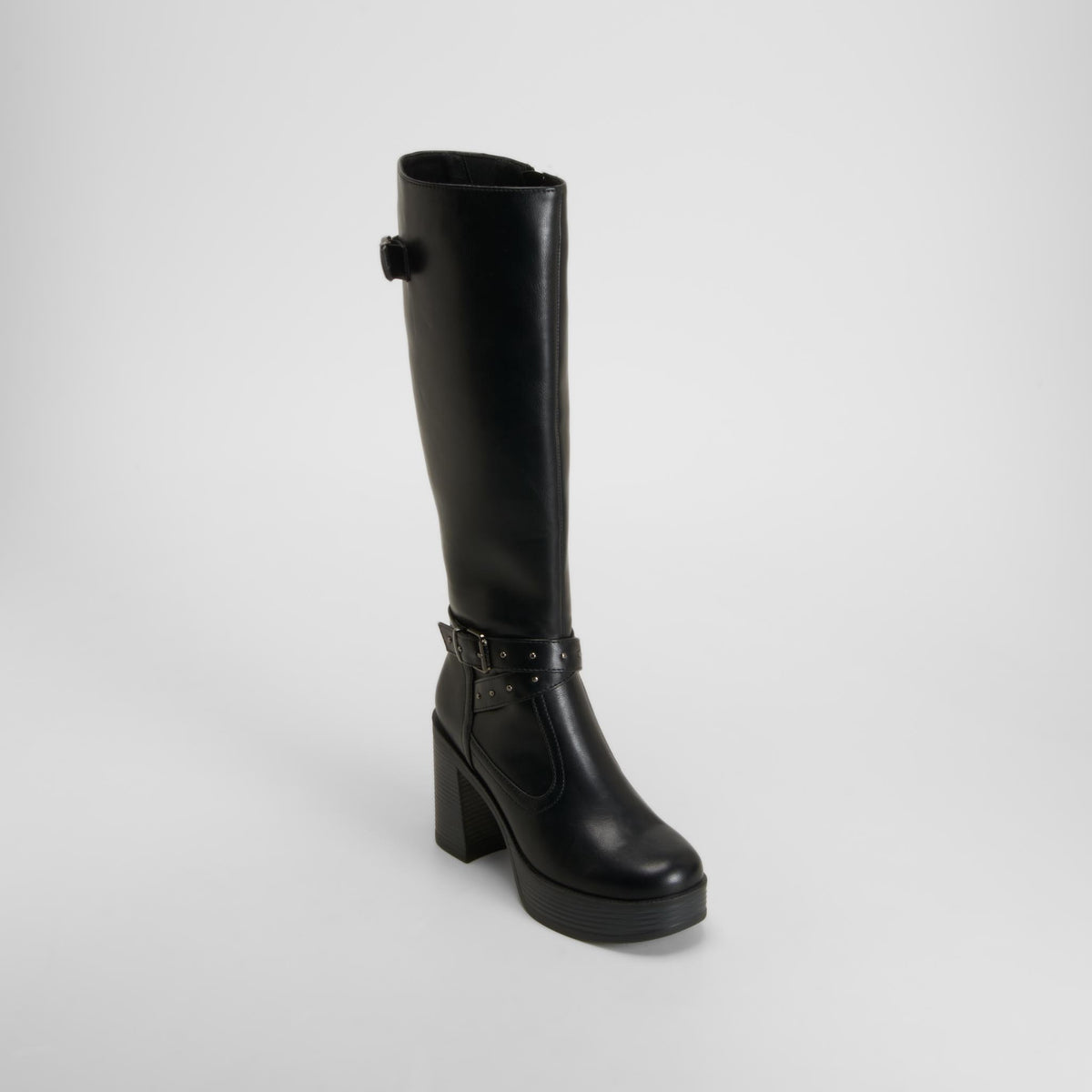 Bota alta plataforma negra NYC