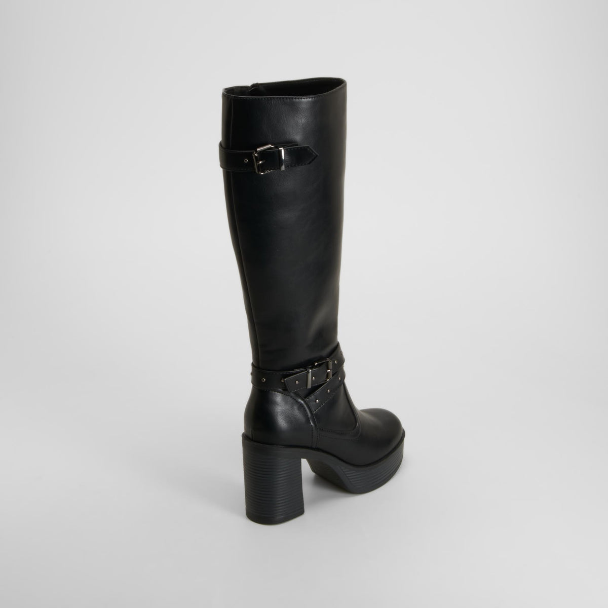 Bota alta plataforma negra NYC