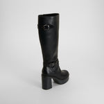 Bota alta plataforma negra NYC